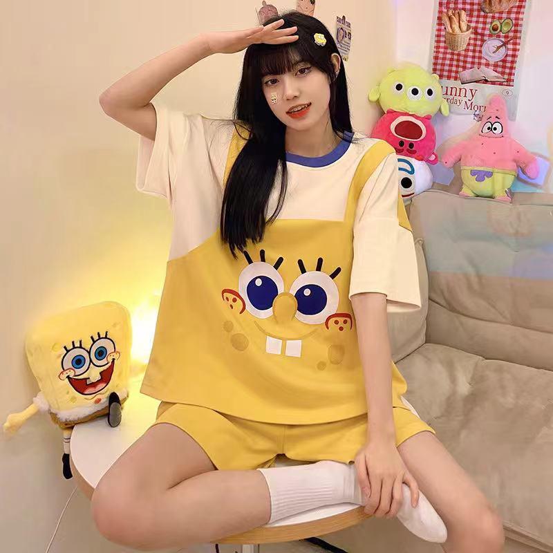 Đồ Ngủ Mùa Hè Cho Nữ, ngắn Tay, Quần Đùi, Ngoại Cỡ, Dáng Rộng Vừa Vặn, Thích Hợp Mặc Hàng Ngày, Bộ Đồ Mặc Nhà, Hàng Mới Về Năm 2025, Bán Chạy Tại Cửa Hàng 1