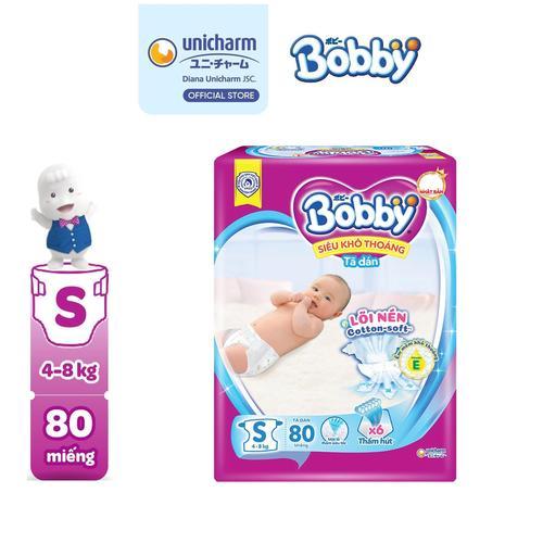 Bobby Tã dán S80 Siêu khô thoáng Lõi nén cotton-soft Cho bé