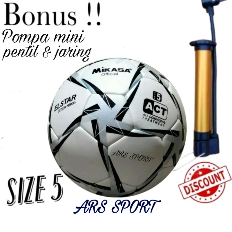 BOLA SEPAK SIZE 5 MIKASA ELSTAR KUALITAS ORIGINAL 100% REALPICT FREE POMPAAN Ball 3