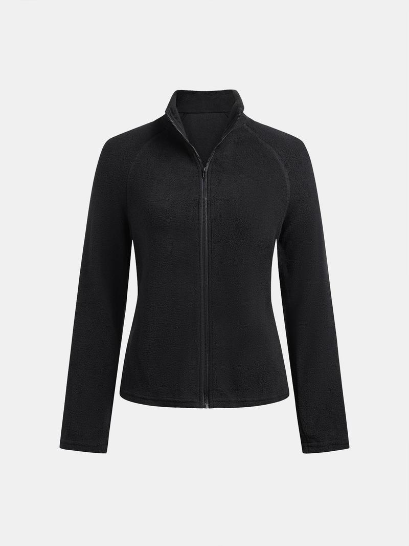 Product Introduction of YOZY Women's Solid Zip Up Raglan Sleeve Coats, Casual Long Sleeve Stand Collar Outerwear for Fall & Winter, Ladies Clothes for Daily Wear 11