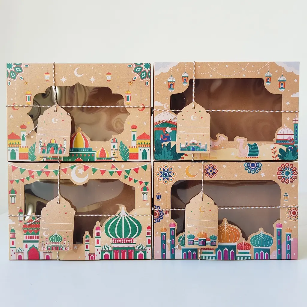Satuan- Box hampers gift kue snack edisi Lebaran/ Natal/ Kotak kue kraftpaper cookies muffin