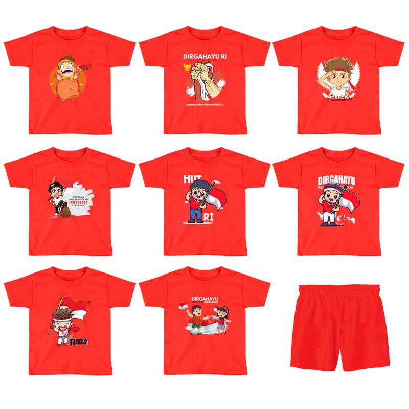 Kaos Couple 17 Agustus Kemerdekaan Indonesiaa Anak & Dewasa  Dirgahayu Hari  Independence Day 0