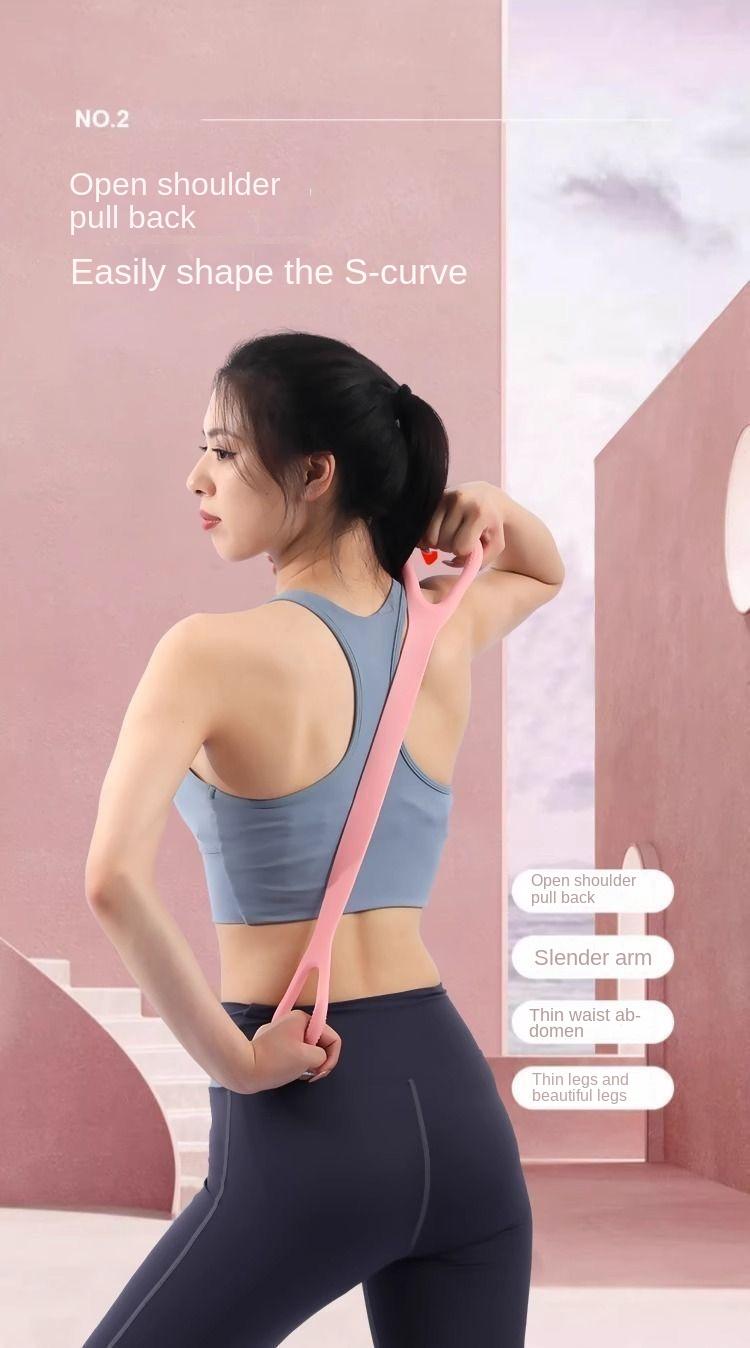 Product Introduction of 8-Shape Resistance Band for Women Back Opening Exercise Shoulder Slimming Back Artifact Home Yoga Stretching Belt Back Silicone Thickened Elastic Rope 10