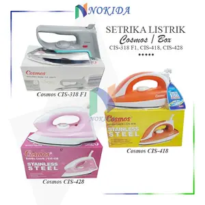 Nokida Setrikaan Listrik Cosmos [400 Watt] / Setrika Stainless Steel / Strika Baju Ringan / Gosokan Baju / Setrikaan Pakaian / Setrikaan Baju Cosmos CIS-318 F1