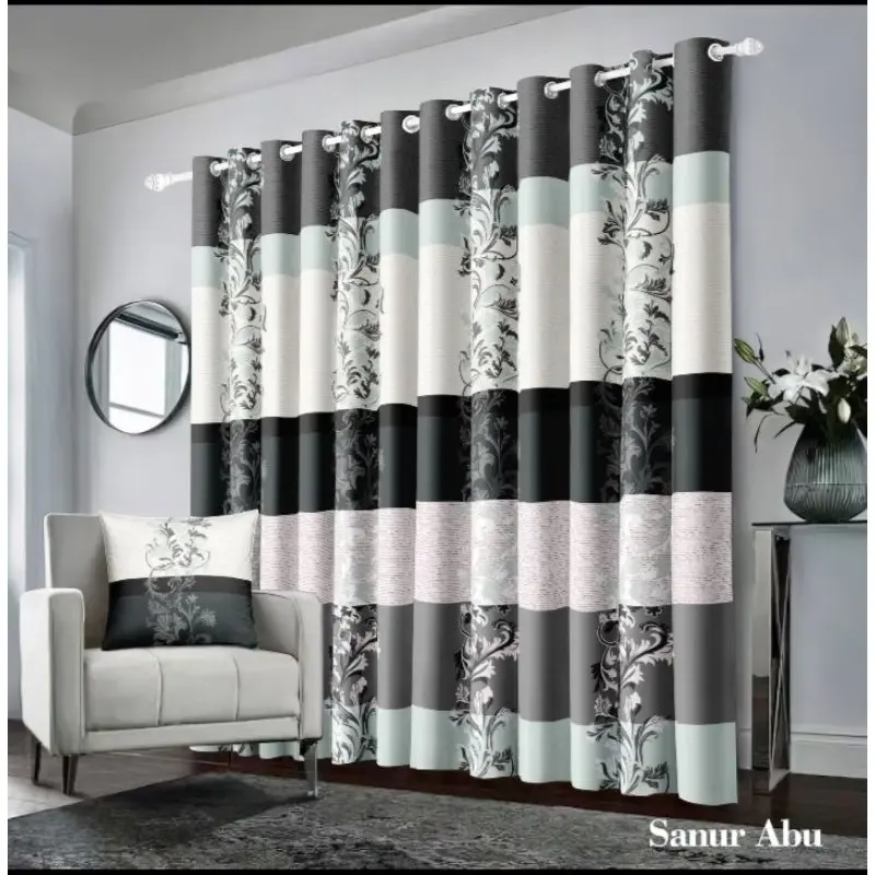 Gorden smokring motif sultan elegan murah 12 Ring/gordyn  smokring 12 Ring Free Tali Bunga Jendela Pintu Curtain gorden  serut 6