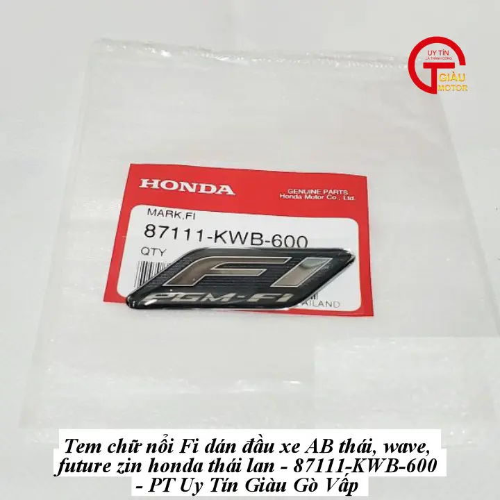 Tem FI chữ nổi dán xe HD AB 110 Thái Air blade hàng chính hãng Sticker