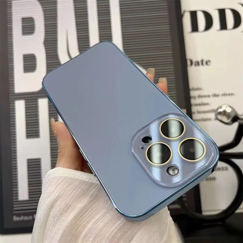Ốp Điện Thoại Kính Nhám Chính Hãng Thiết Kế Sang Trọng, Tương Thích Với iPhone 15 Pro Max, 11, 12, 13, 14 Pro Max, 14, 15 Plus, Ốp Chống Sốc PC Mạ, Có Bảo Vệ Màng Ống Kính Ốp Lưng Cứng Phụ Kiện 3