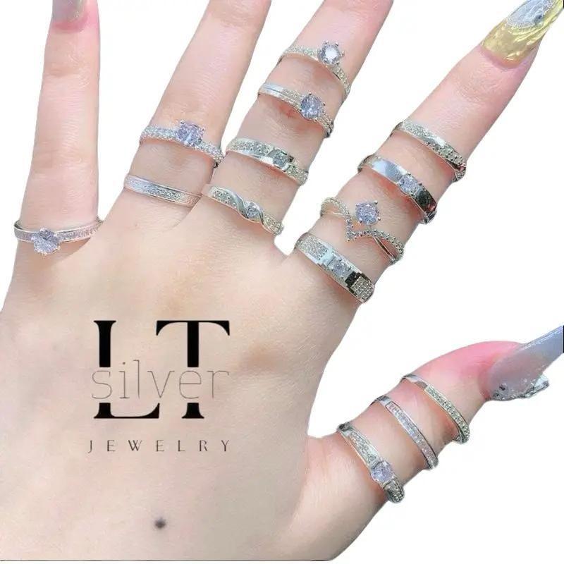 Bán Lẻ nhẫn đôi bạc ta bán LTJ66 Sinh nhật Tốt đẹp Tương tác nhẫn bạc cặpđôi