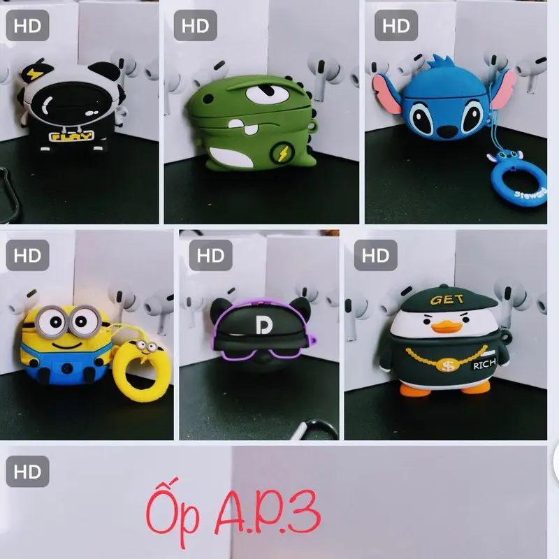 Ốp Tai nghe Ap3 4D dễ thương 0