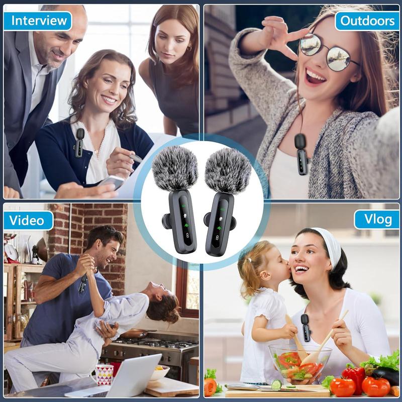 Wireless Microphone, Professional Wireless Microphone for iPhone & Android Phone, Clothing Microphone for Video Recording, Teaching, Interviews, Podcast 6