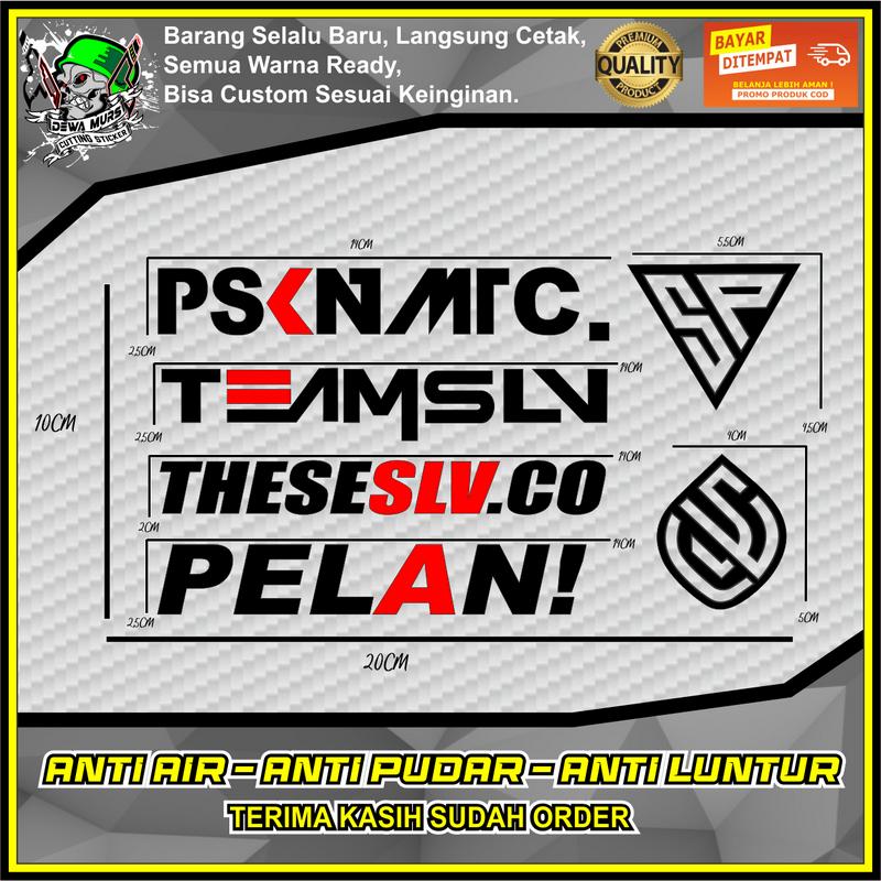 PAKET 6 in 1 Sticker PSKNMTC SP TEAMSLV THESESLV.CO PELAN LOGO 6pcs Cutting Sticker Cocok Buat Kendaraan Motor 5