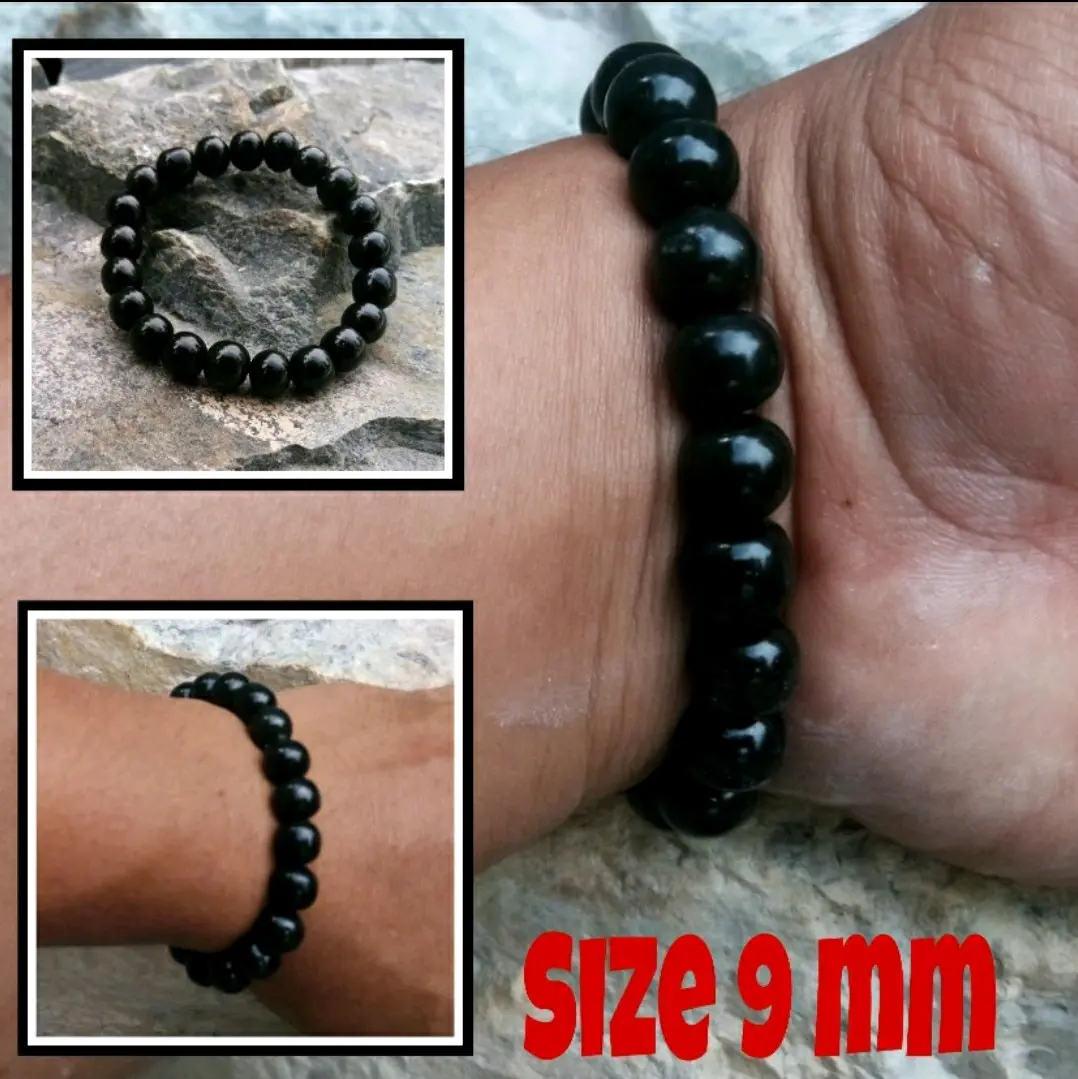 Promo Gelang Natural Giok Black Jade Aceh Terapi Size 9mm Laki-laki Perempuan