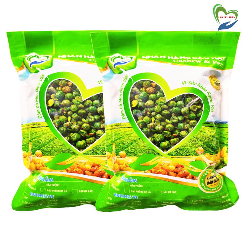Combo 1KG Đậu Hà Lan Rang Tỏi Ớt Tâm Đức Thiện 2 Túi x 500GR đồ ăn vặt Food Snack Nuts Cay