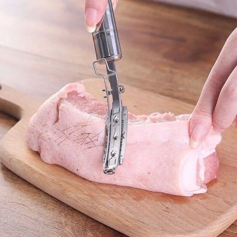 ￼Dao Cạo Lông Heo Bằng Thép Không Gỉ - Dụng Cụ Cạo Lông Heo Làm Sạch Lông Lợn 1