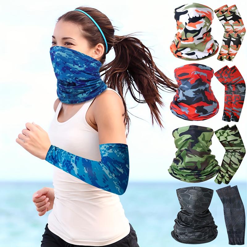 3pcs Sunscreen Riding Face Mask+1Pair Sleeves, Breathable Quick ...