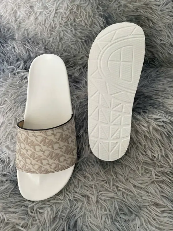 Dép nam nữ quai ngang hoạ tiết chữ nâu kem mặt đế MẶT TRĂNG (size 34-45)sang trọng êm chân bền đẹp 4