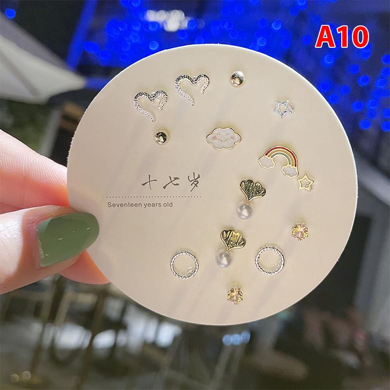 Product Introduction of Bộ Bông Tai Nữ Họa Tiết Nhỏ Thời Trang Hàn Quốc, 7 Đôi, Nhiều Đôi Bông Tai Đinh tán Hình Bướm Dễ Thương Hoa Hoa Tai Women Khuyên Tai 33