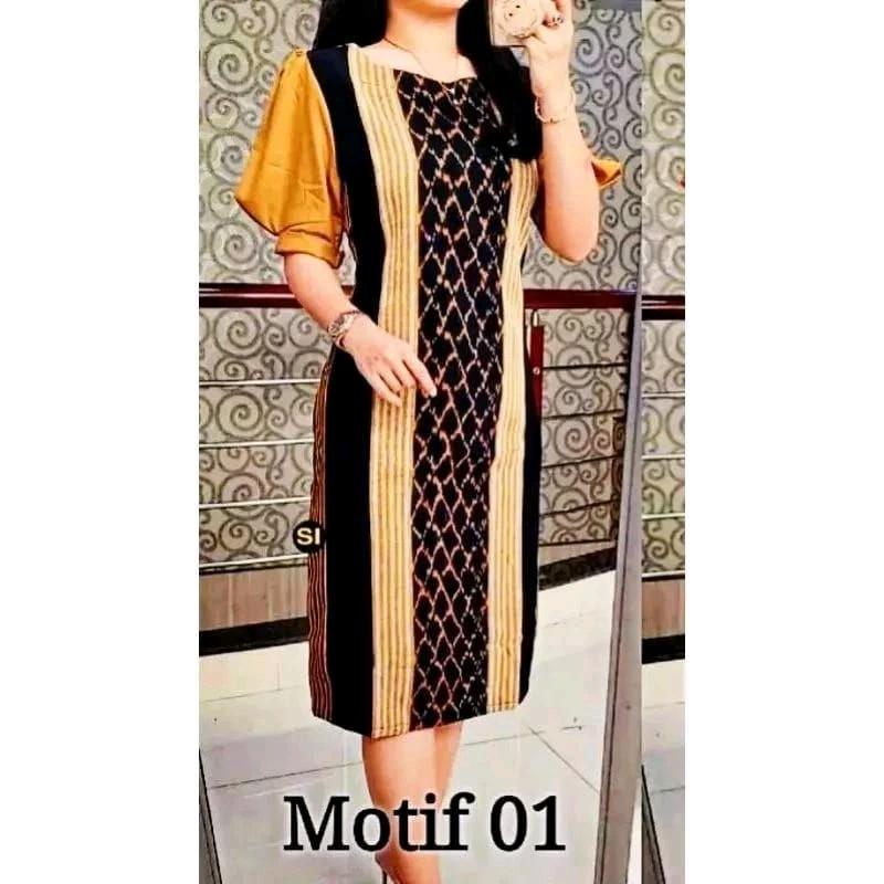 DRESS SPAN,DRESS TENUN BLANKET,DRESS KERJA WANITA,DRESS KEKINIAN Midi Pesta Tebal Casual 3