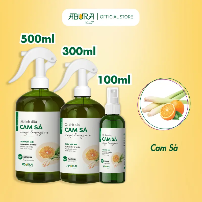 Bình Xịt Tinh Dầu Xông Phòng ABURA Giúp Thơm Phòng Khử Mùi, Đuổi Muỗi Nguyên Chất Thiên Nhiên - Dầu Thơm, Dầu Thơm Phòng  bình  xịt xịt thơm  phòng ngủ chất khử mùi thảm xịt  thoáng white tea 5
