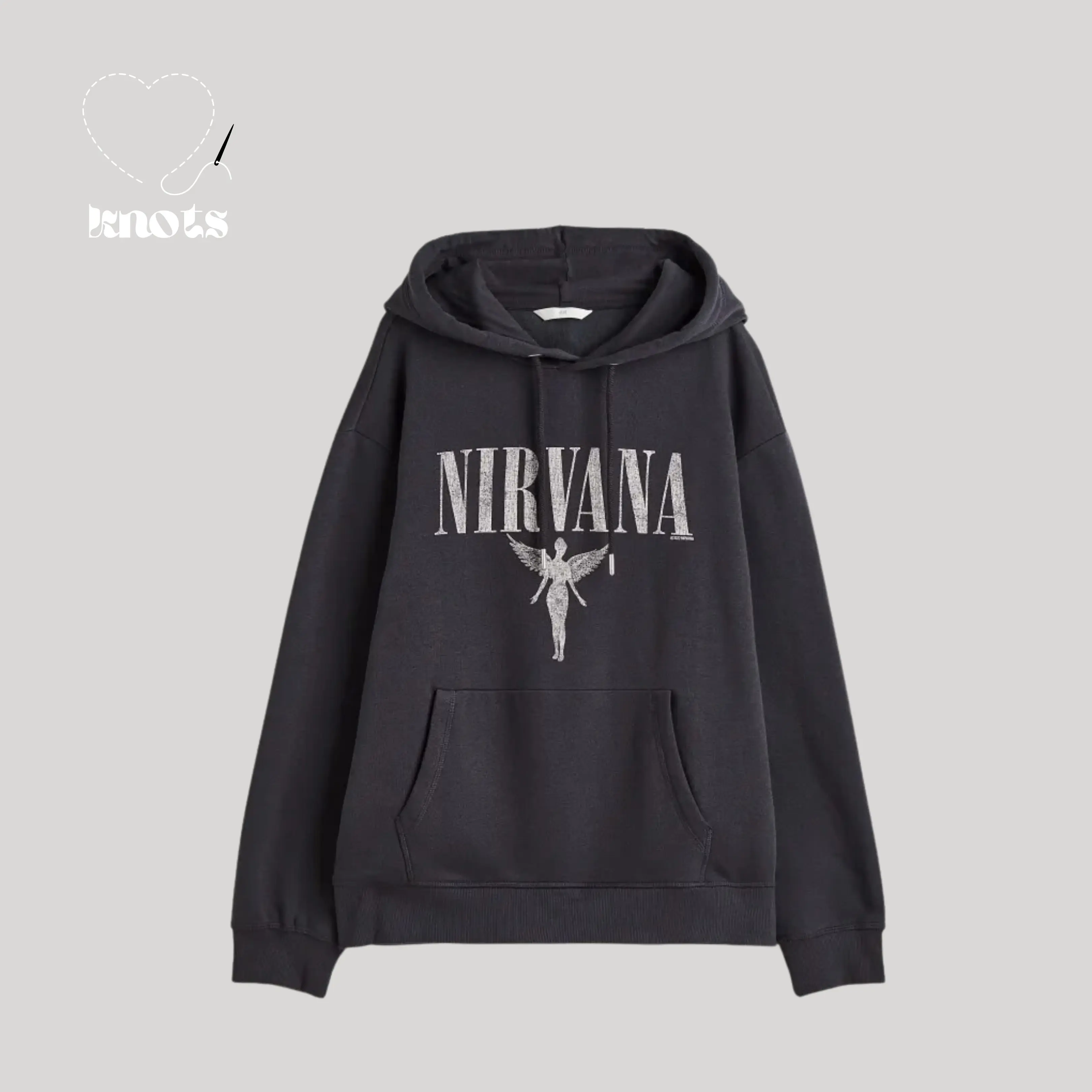 『Hot』Nirvana Dark Grey Hoodie - HM COD Menswear Sweatshirts Tops Lingerie Man Longsleeve