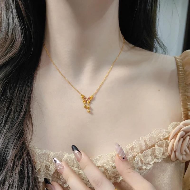 Product Introduction of New Chinese gourd necklace 2025 new light luxury stacking personalized necklace 2