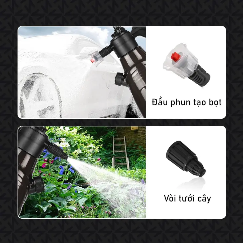 Bình xịt tạo bọt tuyết, tưới cây 2,3l - tặng chai dung dịch rửa xe bọt tuyết 300ml 5