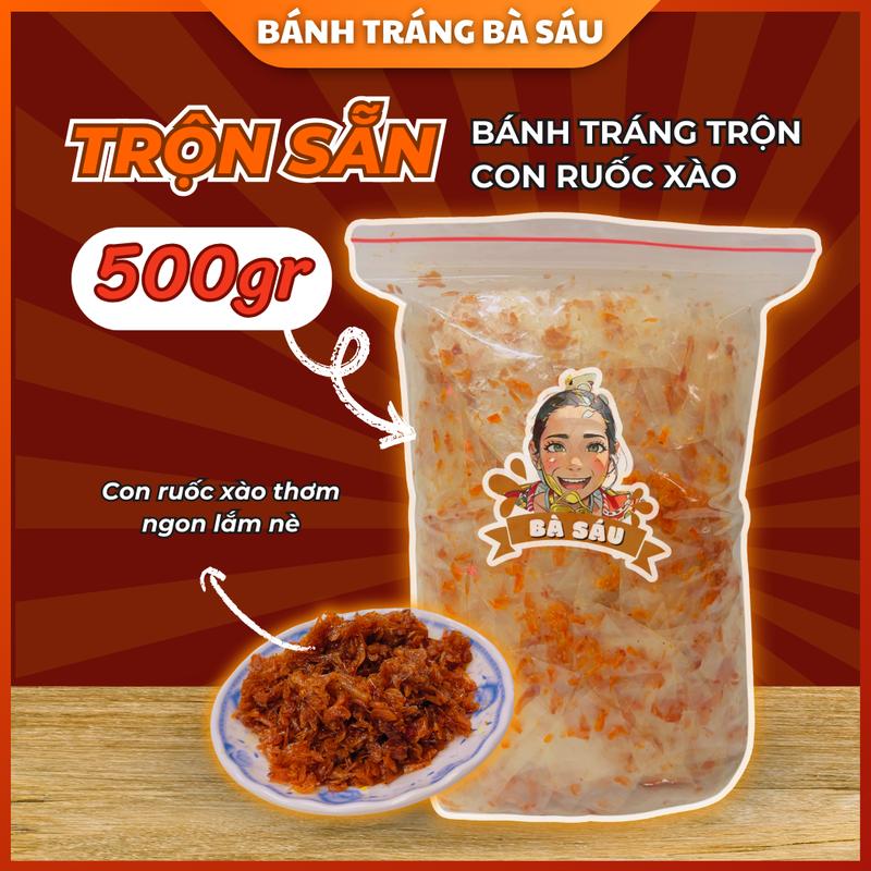 Bánh tráng con ruốc xào bịch 500g ( Trộn Sẵn ) Snack Ăn Vặt Food Thức Ăn