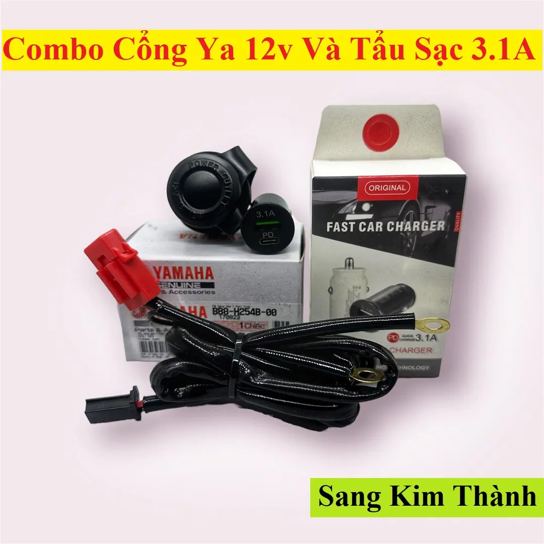 Bộ Cổng Sạc Ya 12v và Tẩu Sạc Nhanh 3.1A
