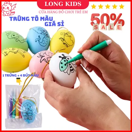 Trứng tô màu sáng tạo cho bé giao màu ngẫu nhiên