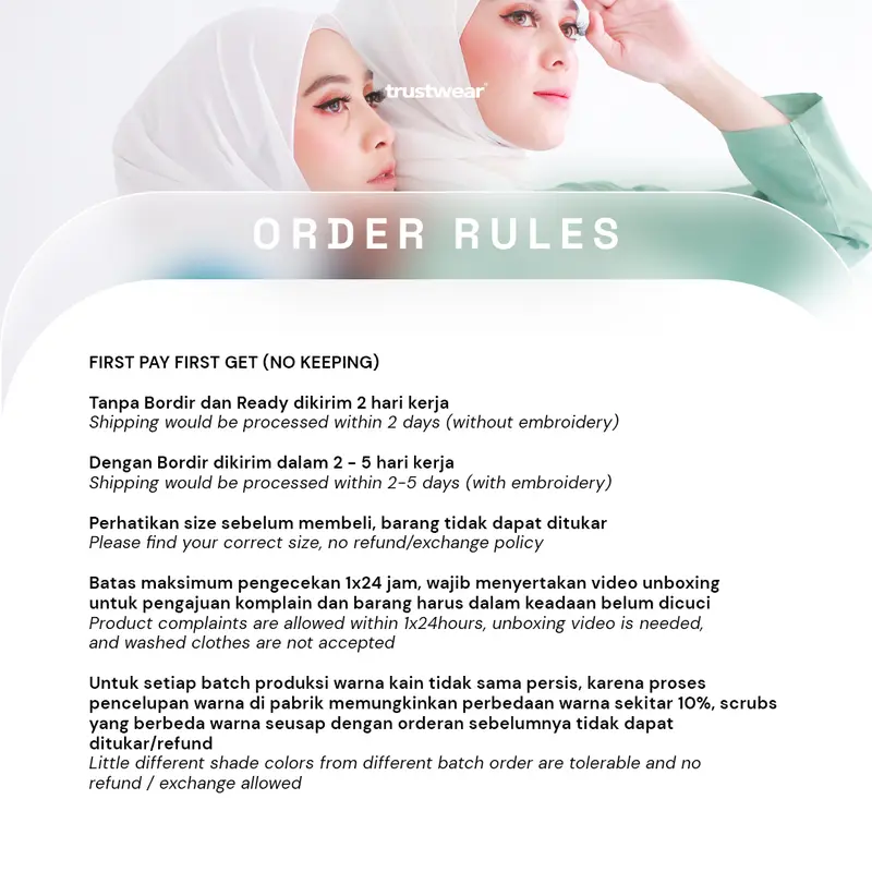 TRUSTWEAR - Basic Doctor's Scrub / Set Baju Celana Jaga OKA OK Perawat / Dokter Lengan Pendek I 3