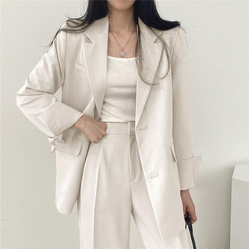 Product Introduction of Suit Jacket for Women 2024 Spring New Korean Style Coat Temperament Commute Blue Design Sense Niche Suit for Women 5