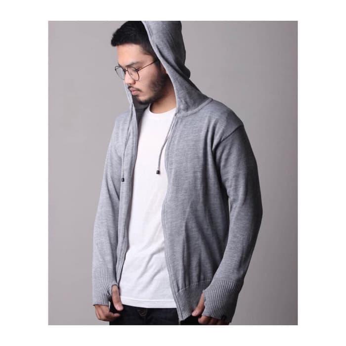 Jaket Rajut Polos Finger Ariel Unisex gen beta outfit 2