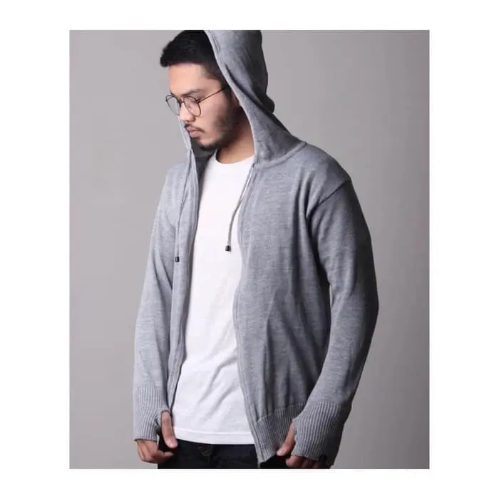 Jaket Rajut Polos Finger Ariel Unisex gen beta outfit 2