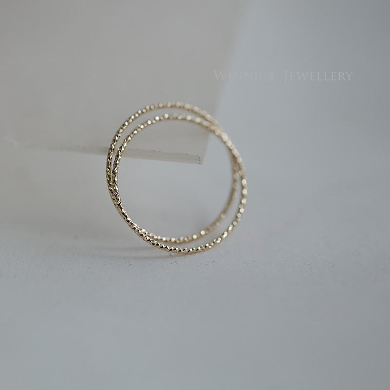 Product Introduction of {COD}S925 Sterling Silver 14K Gold Plated Simple Carved Ultra-Fine Shiny Ring Fashionable Korean and Japanese Style Fresh Layered Ring for Women dainty  jewelry miss uring casual stud earrings silver earrings stud earrings daily silver earrings elegant da 12