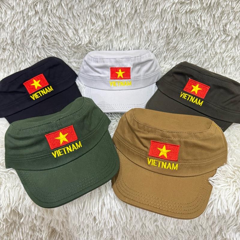 [Mua 1 tặng 1] Nón mũ full thêu cờ Việt Nam kaki xịn đầu băng không nút thoáng mát Cap Hat 1