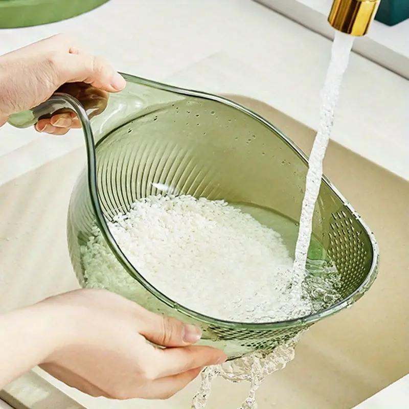 Multifunctional Rice Washing Bowl, 1 Count Rice Washing Drain Basket, Fruit & Vegetable Washing Basket, Kitchen Utensils & Gadgets 4