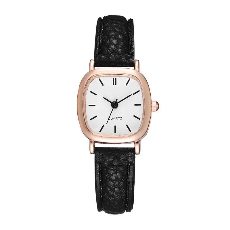 Product Introduction of Minimalist Women's Quartz Watch Vintage Fashion Solid Color Artificial Leather Thin Belt Watch 9