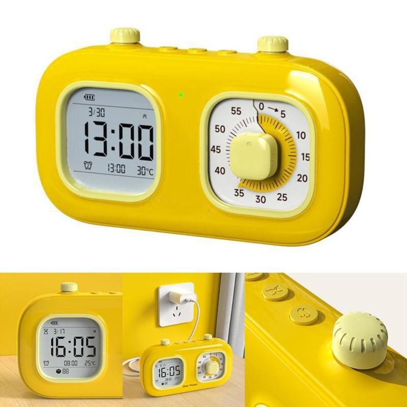Đồng Hồ Nhắc Nhở, Cỡ Nhỏ Thiết Kế Sáng Tạo, Chất Liệu ABS, Đồng Hồ Kỹ Thuật Số Để Bàn Đơn Giản, Quản Lý Thời Gian, Hiển Thị Nhiệt Độ, Đồng Hồ Hẹn Giờ Đếm Ngược, Thích Hợp Sử Dụng Trên Bàn 1