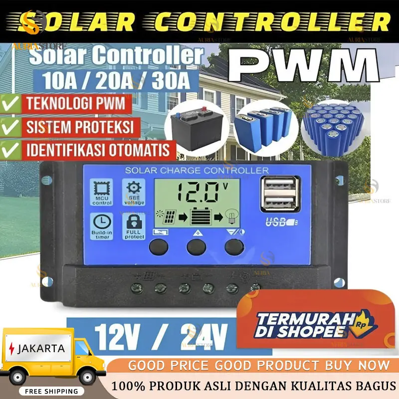 Solar Charge Controller LCD LED Display Solar cell PWM 12V/24V 50A 60A Charger/controller solar panel/controller panel surya/solar controller/controller solar panel 50a 60A