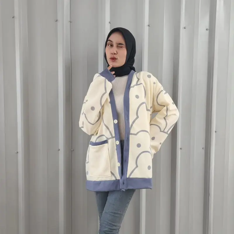 OUTER LOTS BEAR CARDY MOTIF LUCU KARTUN TERBARU ATASAN WANITA 0