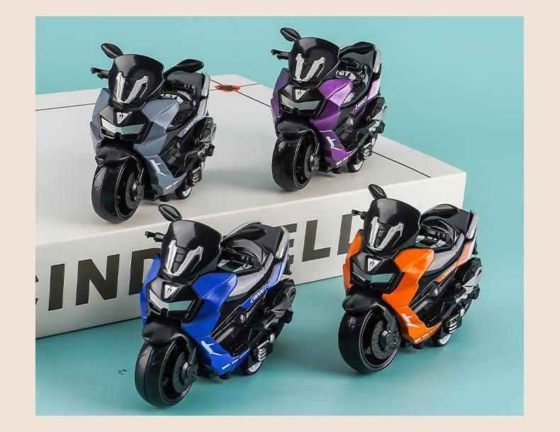 Product Introduction of Alloy Pull Back Motorcycle Simulation Pedal Toy Car Model Keychain Pendant Gift Clip Doll Gift 12
