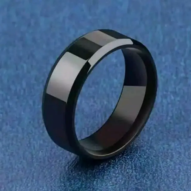 Cincin Hitam Titanium Black Polos Anti Karat Pria Wanita bisa Couple Pasangan ready size Kecil hingga besar BIGSIZE JUMBO 16 17 18 19 20 21 22 Perempuan Laki-laki