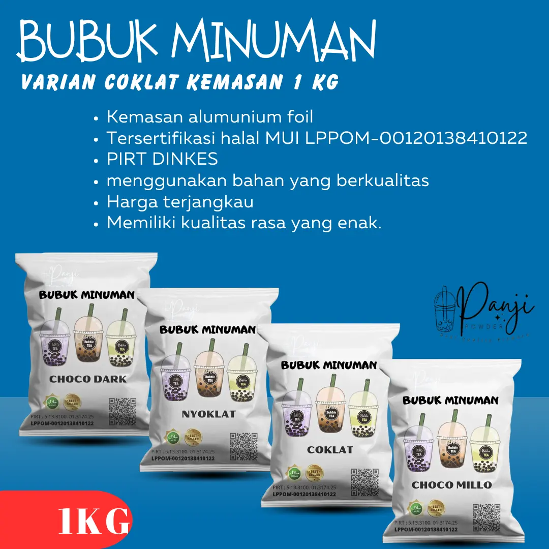 PREMIUM POWDER BUBUK MINUMAN 1KG POWDER MINUMAN SERBUK MINUMAN BUBUK MINUMAN BOBA 1KG Coklat Drink Gula