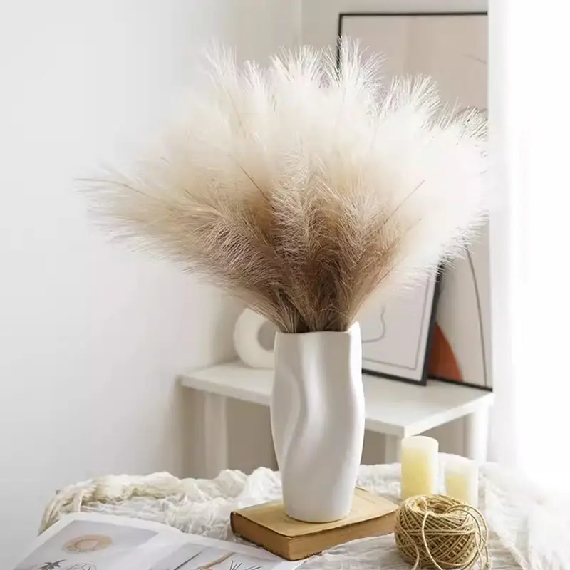 5pcs 55cm Simulayion Fluffy Pampas Grass Simple Artificial Flower Home Decor