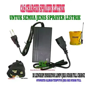 Charger Sprayer Elektrik 2 Ampere Dc 12 Volt Original Hijau Merah