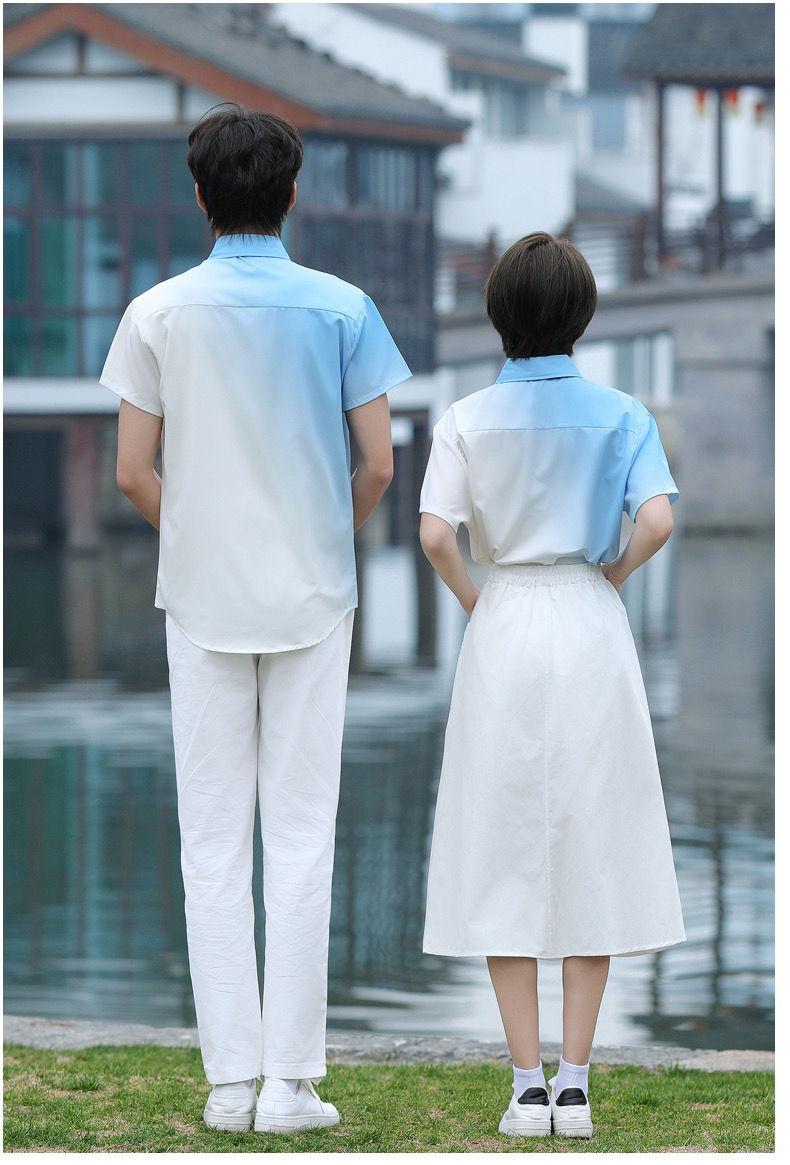 Product Introduction of Graduation Class Outfit Set - Trendy Gradient Color Short Sleeve Shirt |     School Uniform for Middle School Students, Performance & Recital |     Stylish Academic Wear (Boys & Girls) 17