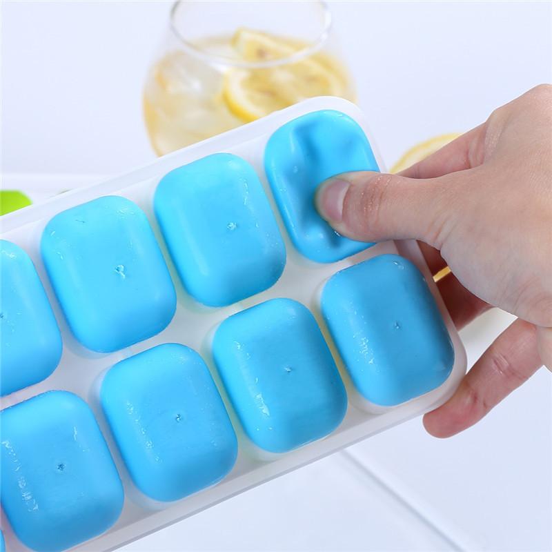 Silicone Lid Baby Food Container Homemade Ice Cubes Ice Tray Mold Food Grade Refrigerated Ice Film Mold 3