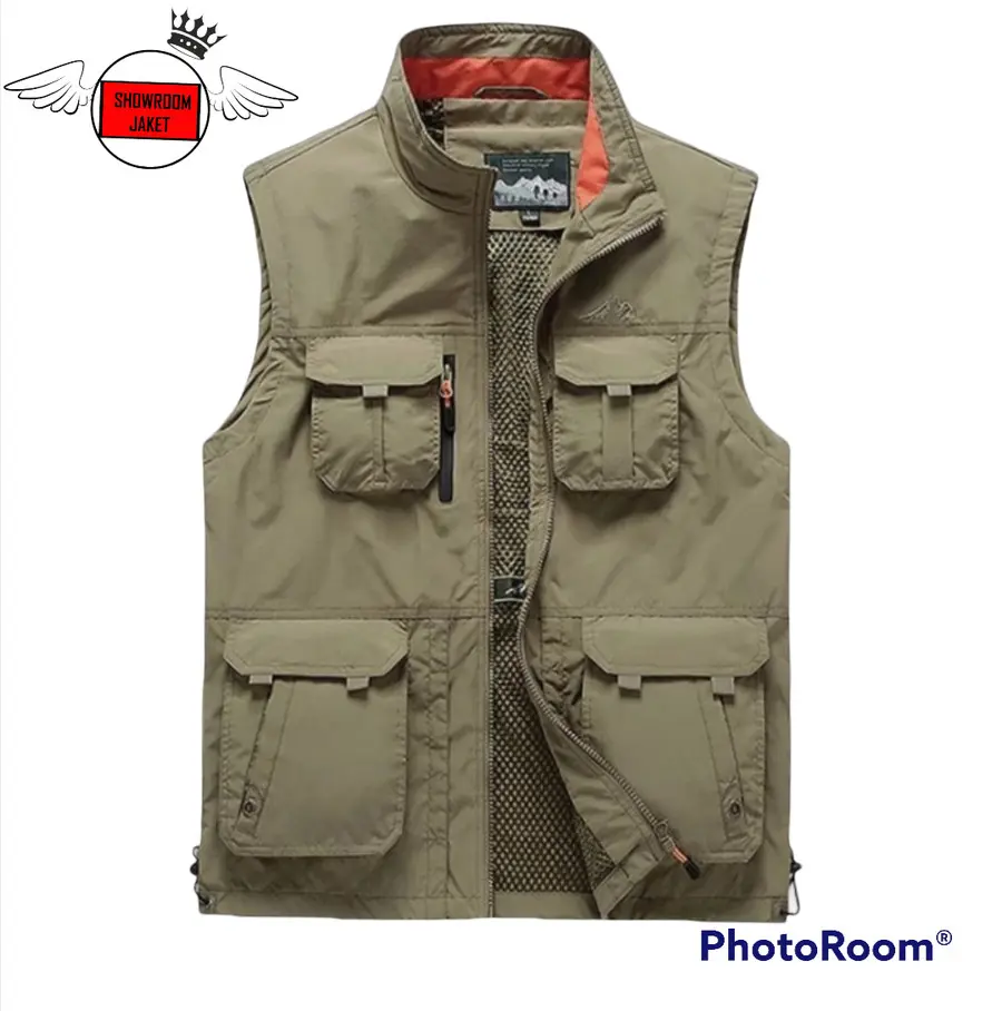 ROMPI KAIN PRIA VEST SAFARI Santai Polos Hitam Navy Abu Dewasa Abu