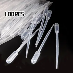 100 Buah Pipet Plastik 2ml/3ml Pipet Tetes Laboratorium PE Pipet Ukur Disposable