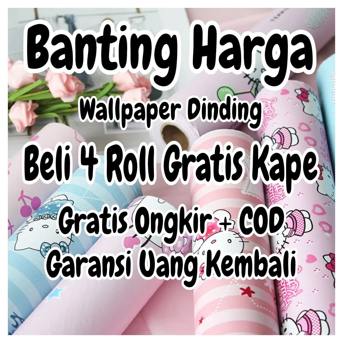 Wallpaper Dinding Motif Karakter Anak Anak Doraemon Hello Kity Kuromi Awan Spiderman Avenger Kuda Poni Tayo Bintang Princess